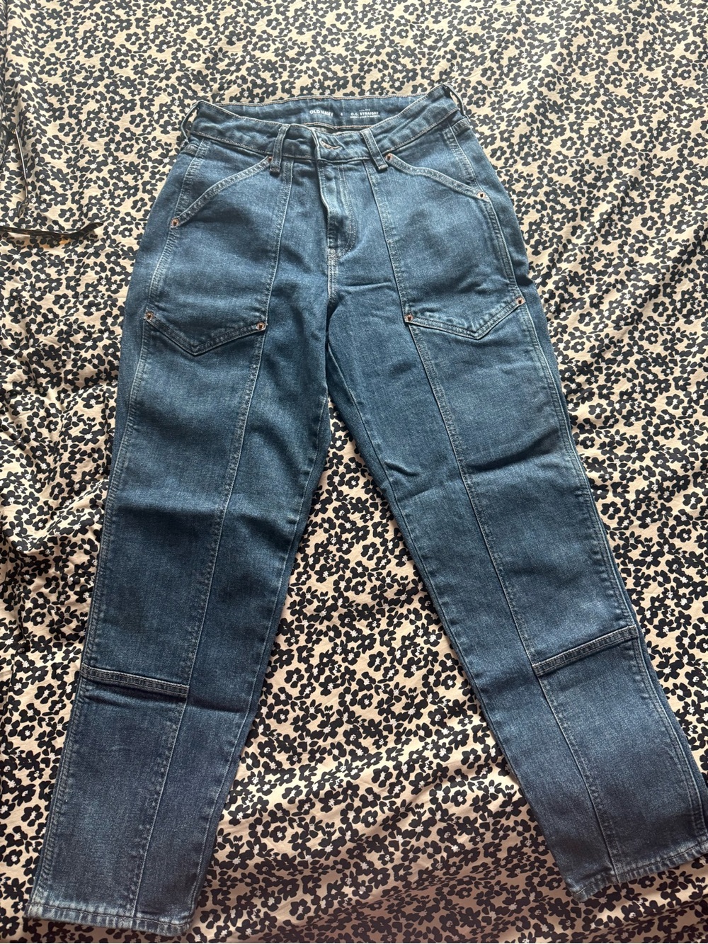Old Navy Dark Blue Straight-Leg Women's Jeans